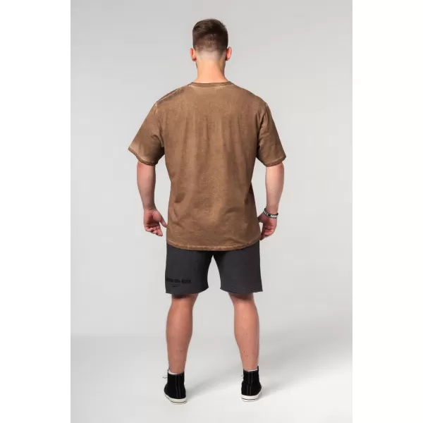  Tricou supradimensionat spalat HERITAGE 355 LIGHT BROWN Nebbia 