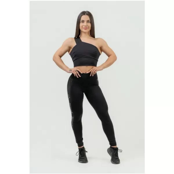  Sutien sport de damă cu susținere ridicată INTENSE Asymmetric 841 BLACK/GOLD Nebbia 