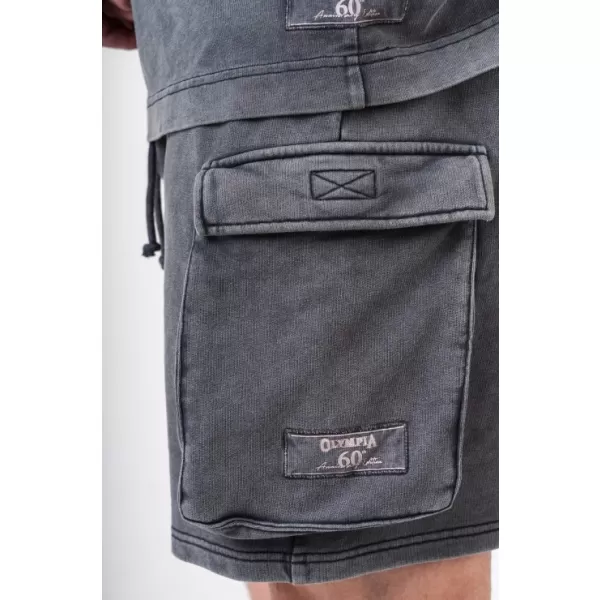  Pantaloni scurți cargo largi spălați LEGACY 787 BLACK Nebbia 