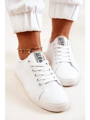 Tenisi de dama din piele BIG STAR JJ274311 WHITE Pantofi Big Star