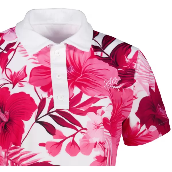  Tricou funcțional pentru femei cu guler premium ALTISPORT VOJ/ALW111TR05 FLORI ROZ 