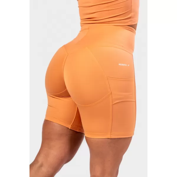  Pantaloni scurți de ciclism cu talie înaltă ELITE 467 ORANGE Nebbia 