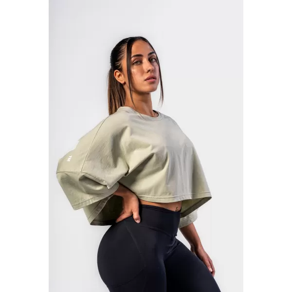  Tricou crop oversize JUST FLOW 431 VERDE DESCHIS Nebbia 