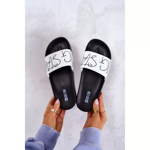  Papuci de modă pentru femei BIG STAR JJ274A275 WHITE Pantofi Big Star 