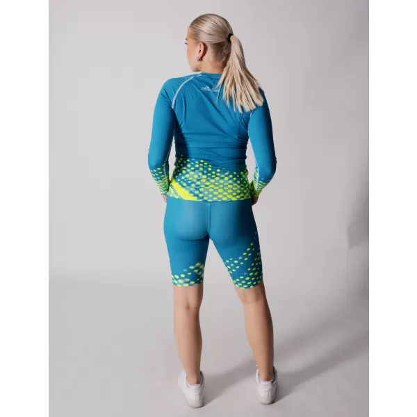  Tricou funcțional pentru femei cu mâneci lungi premium ALTISPORT VOJ/ALW109TR03 EMERALD/FLUO YELLOW 