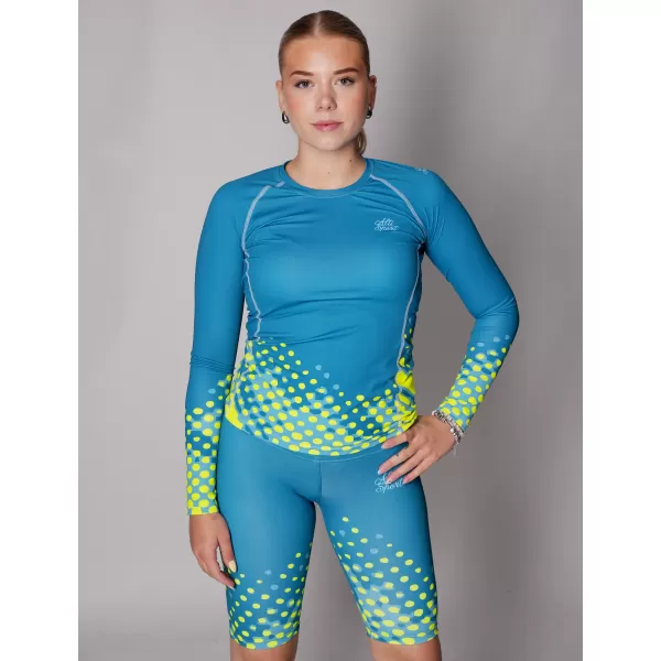  Tricou funcțional pentru femei cu mâneci lungi premium ALTISPORT VOJ/ALW109TR03 EMERALD/FLUO YELLOW 