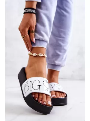 Papuci de modă pentru femei BIG STAR JJ274A275 WHITE Pantofi Big Star