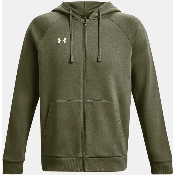  Hanorac pentru bărbați UNDER ARMOUR RIVAL FLEECE FZ HOODIE 1379767-390 VERDE 