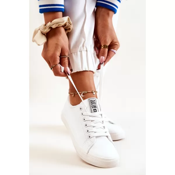  Tenisi de dama din piele BIG STAR JJ274311 WHITE Pantofi Big Star 