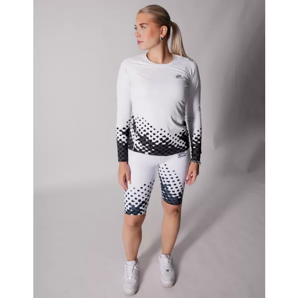  Tricou funcțional pentru femei cu mâneci lungi premium ALTISPORT VOJ/ALW109TR03 ALB -ȘI -BLACK 