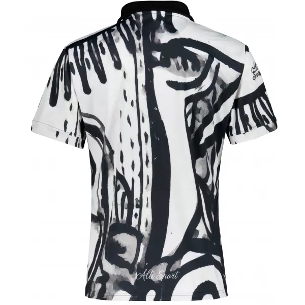  Tricou funcțional pentru femei cu guler premium ALTISPORT VOJ/ALW111TR05 ALB-NEGRU 