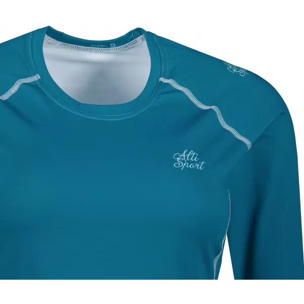  Tricou funcțional pentru femei cu mâneci lungi premium ALTISPORT VOJ/ALW109TR03 EMERALD/FLUO YELLOW 