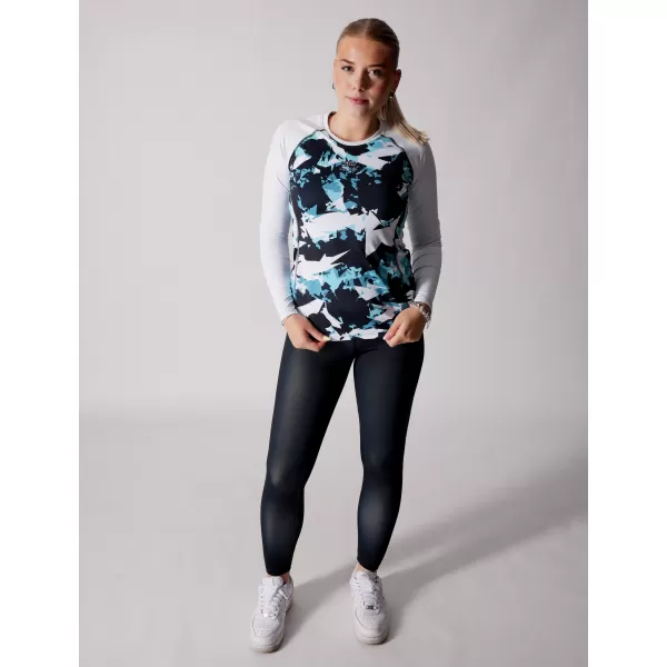 Tricou funcțional pentru femei cu mâneci lungi premium ALTISPORT VOJ/ALW110TR03 ALBASTRU -ALB 