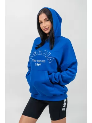 Hanorac oversize cu glugă GYM RAT 256 BLUE Nebbia