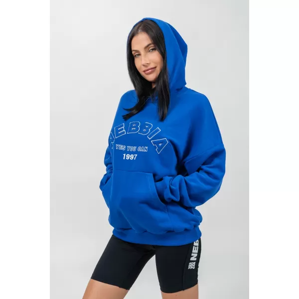  Hanorac oversize cu glugă GYM RAT 256 BLUE Nebbia 