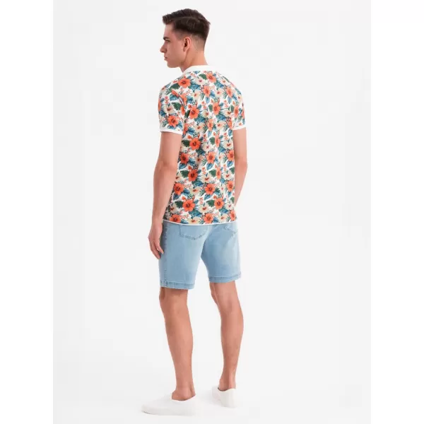  Tricou pentru bărbați OMBRE OM-POSS-0149 ALB 