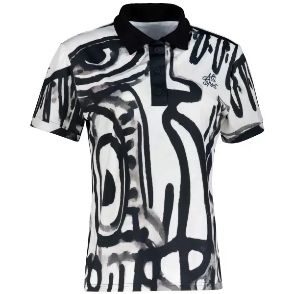  Tricou funcțional pentru femei cu guler premium ALTISPORT VOJ/ALW111TR05 ALB-NEGRU 