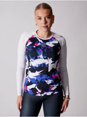Tricou funcțional pentru femei cu mâneci lungi premium ALTISPORT VOJ/ALW110TR03 VIOLET -WHITE