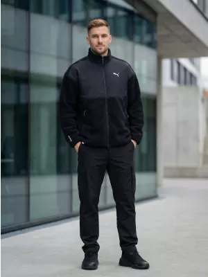 Jachetă pentru bărbați PUMA TECH SOFT TECH RELAXED SHERPA JACKET 632104-01 NEGRU