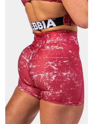 Pantaloni scurți HAMMIES 615 RED Nebbia cu talie înaltă de 5 inci
