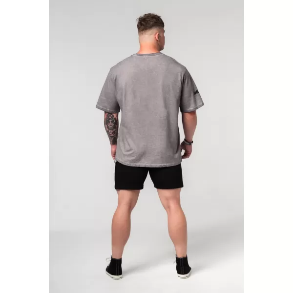  Tricou greu din bumbac spălat GRIND 370 LIGHT GREY Nebbia 