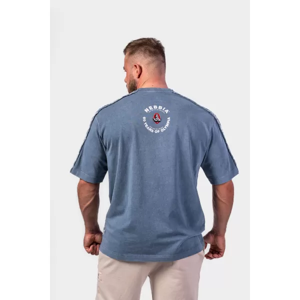  Tricou supradimensionat spalat GOLDEN AGE 790 BLUE Nebbia 