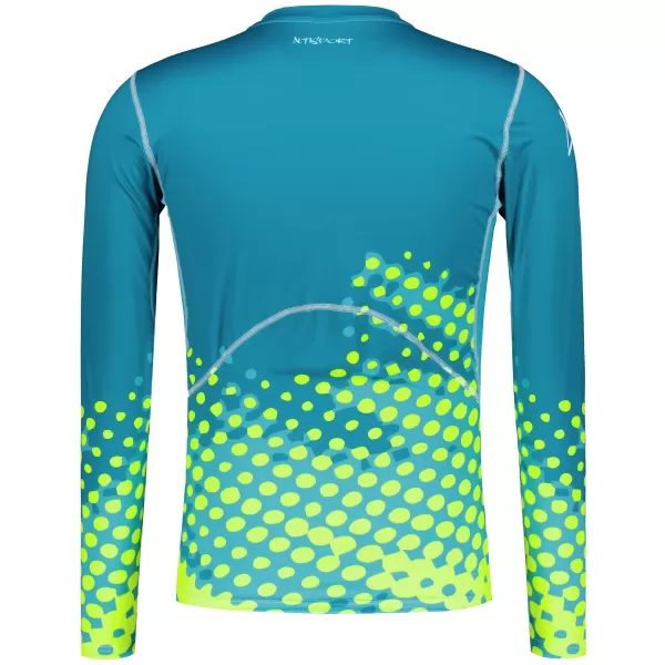  Tricou de compresie funcțională pentru bărbați cu premium cu mânecă lungă ALTISPORT VOJ/ALM109TR03 EMERALD-FLUO 