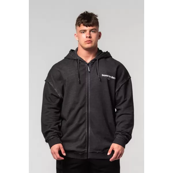  Hanorac spălat cu fermoar GYM BRO 362 BLACK Nebbia 