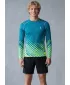 Tricou de compresie funcțională pentru bărbați cu premium cu mânecă lungă ALTISPORT VOJ/ALM109TR03 EMERALD-FLUO