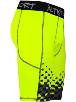 Jambiere sport pentru bărbați pe genunchii premium ALTISPORT VOJ/ALM109LEG02 GALBEN FLUO