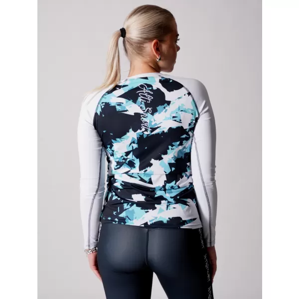  Tricou funcțional pentru femei cu mâneci lungi premium ALTISPORT VOJ/ALW110TR03 ALBASTRU -ALB 