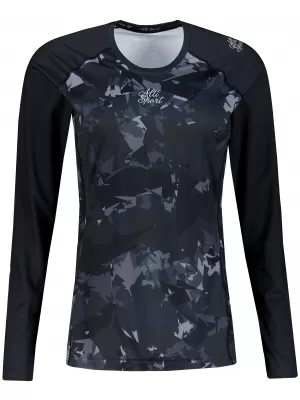 Tricou funcțional pentru femei cu mâneci lungi premium ALTISPORT VOJ/ALW110TR03 NEGRU