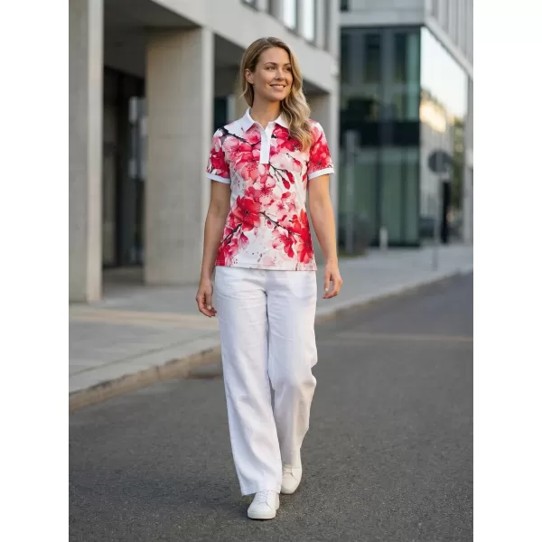  Tricou funcțional pentru femei cu guler premium ALTISPORT VOJ/ALW102TR05 ROZ/ALB 