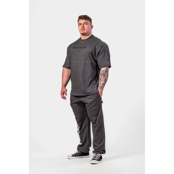  Tricou supradimensionat spălat NU SHORTCUTS 369 NEGRU Nebbia 
