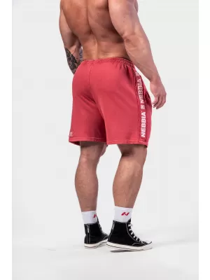 Pantaloni scurți de trening spalat LEGEND 786 RED Nebbia