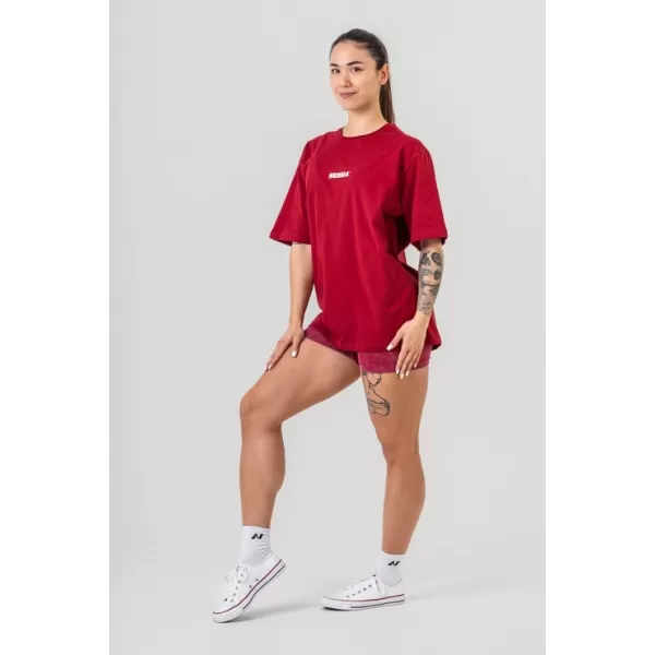 Tricou supradimensionat GYM ESSENTIALS 381 DARK RED Nebbia 