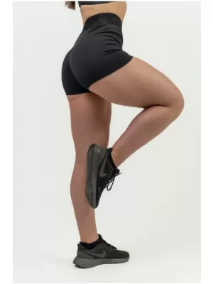 Pantaloni scurți de compresie cu talie înaltă de damă INTENSE Leg Day 832 BLACK Nebbia
