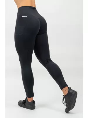 Jambiere cu talie înaltă LEG DAY GOALS 248 NEGRU Nebbia