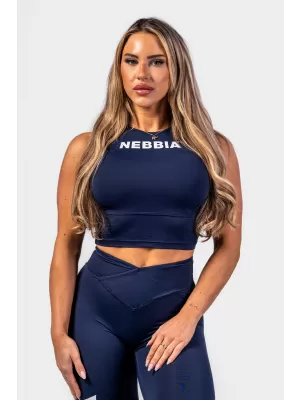 Crop top tank top GYM THERAPY 618 ALBASTRU ÎNCHIS Nebbia