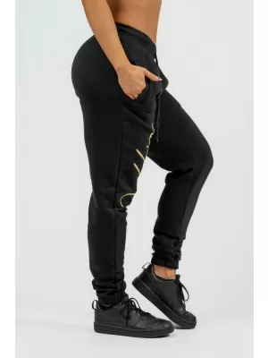 Pantaloni de trening Nebbia largi Signature INTENSE 846 BLACK/GOLD pentru femei