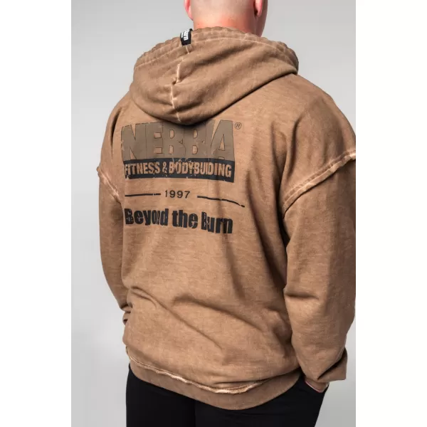  Hanorac spălat cu fermoar GYM BRO 362 LIGHT BROWN Nebbia 