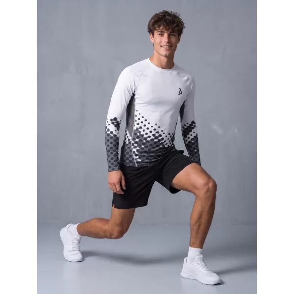  Tricou de compresie funcțională pentru bărbați cu premium cu mânecă lungă ALTISPORT VOJ/ALM109TR03 ALB 