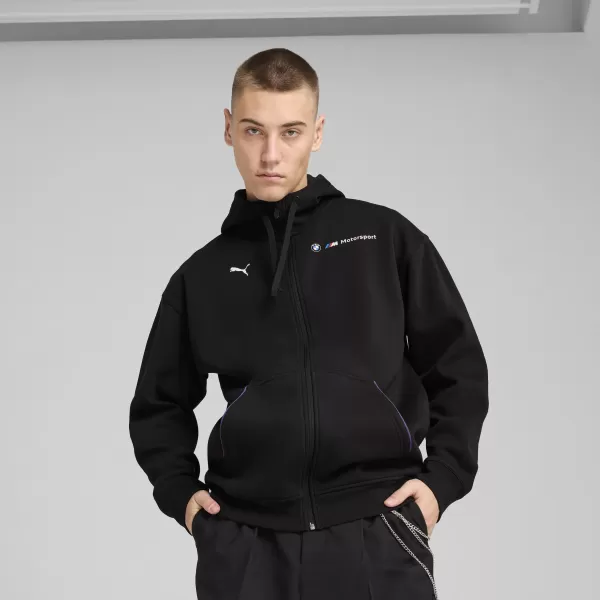  Panoul pentru bărbați PUMA BMW MMS ESS+ FZ HDED JACKET 630629_01 PUMA NEGRU 