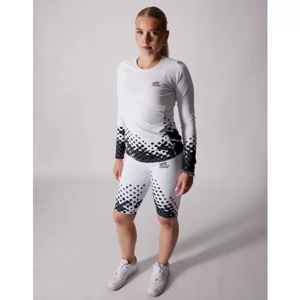  Tricou funcțional pentru femei cu mâneci lungi premium ALTISPORT VOJ/ALW109TR03 ALB -ȘI -BLACK 