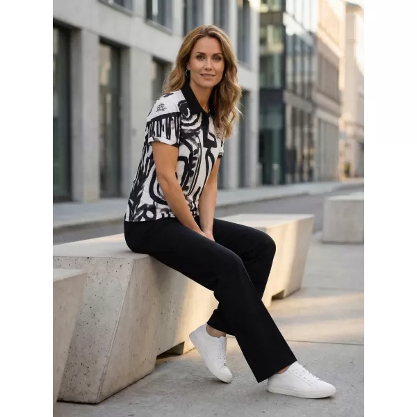  Tricou funcțional pentru femei cu guler premium ALTISPORT VOJ/ALW111TR05 ALB-NEGRU 