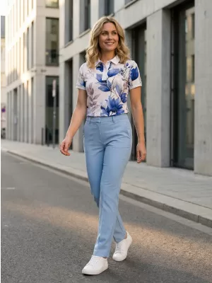 Tricou funcțional pentru femei cu guler premium ALTISPORT VOJ/ALW102TR05 BEJ