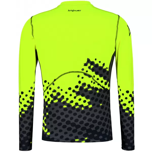  Tricou de compresie funcțională pentru bărbați cu premium cu mânecă lungă ALTISPORT VOJ/ALM109TR03 GALBEN FLUO 