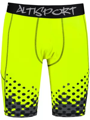 Jambiere sport pentru bărbați pe genunchii premium ALTISPORT VOJ/ALM109LEG02 GALBEN FLUO