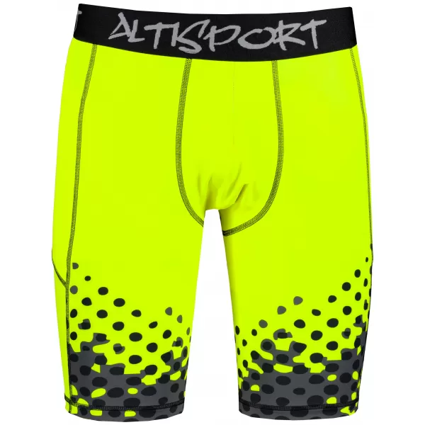  Jambiere sport pentru bărbați pe genunchii premium ALTISPORT VOJ/ALM109LEG02 GALBEN FLUO 