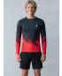 Tricou de compresie funcțională pentru bărbați cu premium cu mânecă lungă ALTISPORT VOJ/ALM109TR03 ROȘU/NEGRU